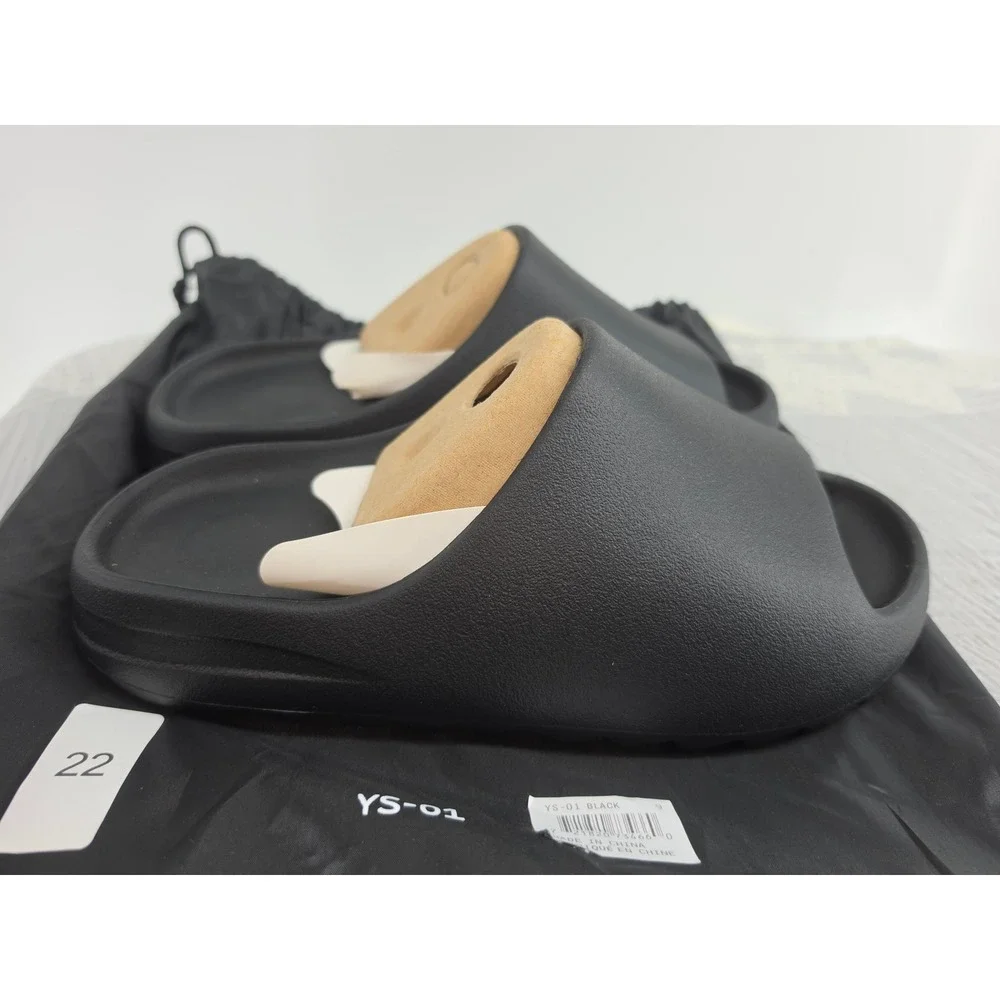YS-01 Black Slide Sandals Men Size 9 Minimalist Foam Comfort Slides